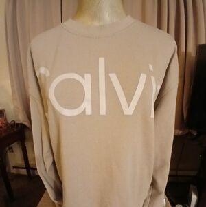 Calvin Klein Womans Light Tan Crewneck Sweater